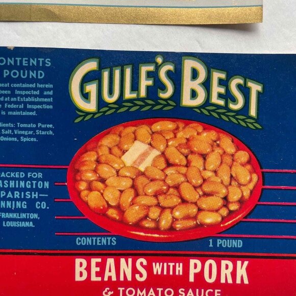 Gulf's Best Leading Lady Can Labels Lot of 4 Vintage Deer Island Packing Co - Picture 8 of 14